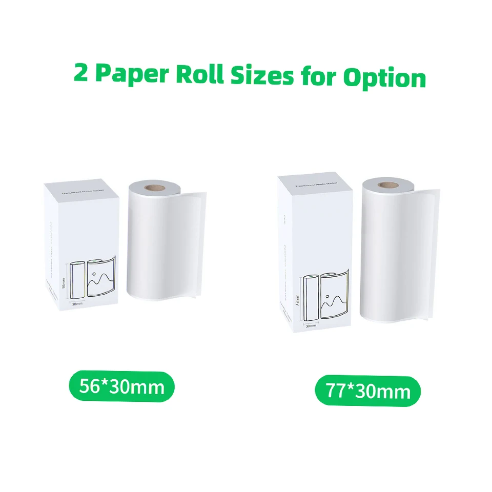 Priesvitná fotografická nálepka BPA bez lepkavého papiera 56*30 mm/77*30 mm nepremokavá pre peripage A6/A8/A9/A9S/A9 PRO/A9 Max