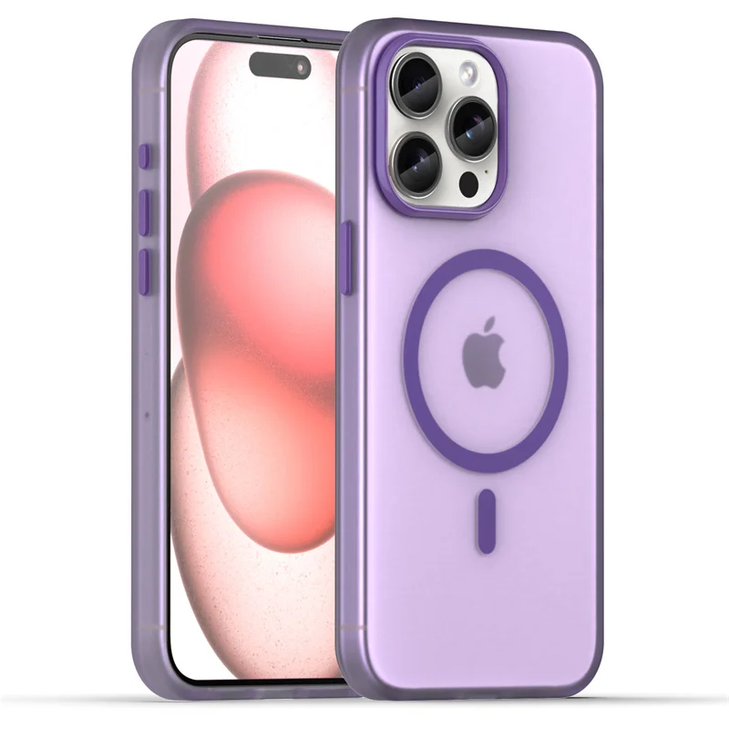Priesvitný neónový magnetický pre matné puzdro Magsafe pre iPhone 15 14 13 12 pro plus max