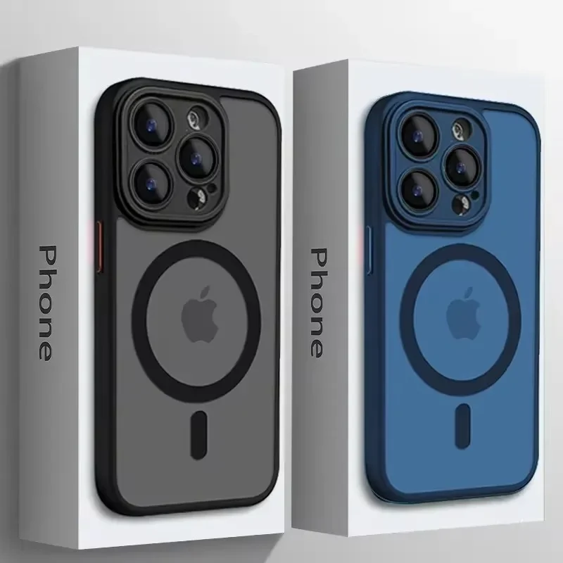 Priesvitný pôvodný puzdro pre iPhone 15 14 13 11 11 12 16 Pro Max pre magnetickú bezdrôtovú nabíjačku