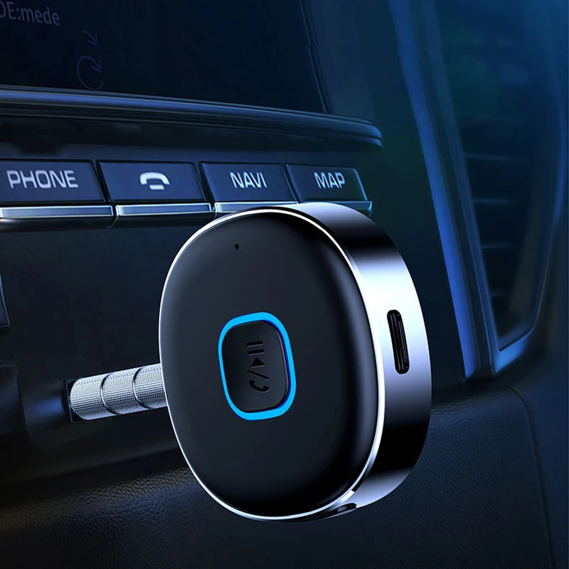 Prijímač kompatibilného automobilu Bluetooth Dongle BT5.0 3,5 mm USB stereofónny zvukový bezdrôtový adaptér s rukou microfónom DSP Voiceless
