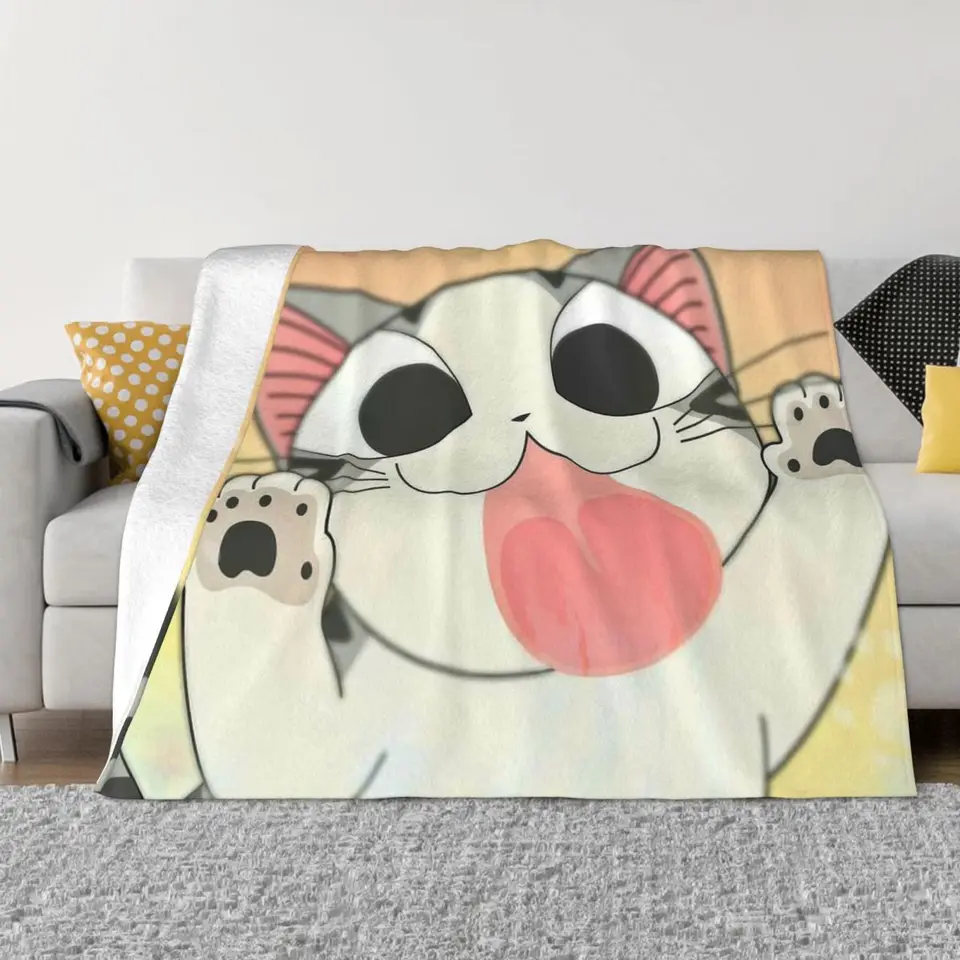 Prikrývka flanel Chis Sweet Home Chi The Cat útulný mäkký fleece Bedspread