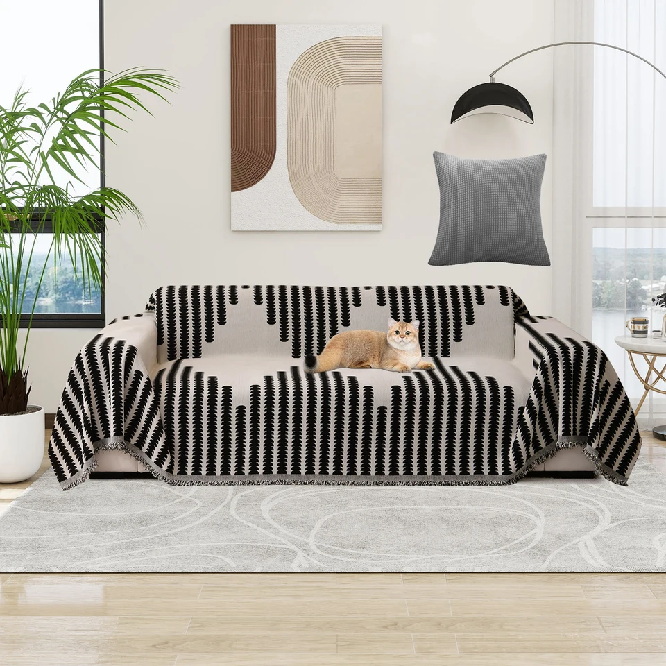 Prikrývka na pohovku pre 2/3/4Seaters Nordic Tassel Hrot Druha Four Season Sofa Cover Cover Couch Hodno