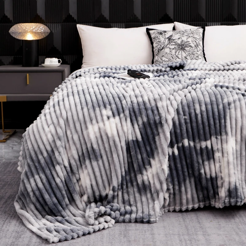 Prikrývka pre postele flanel fleece kravata zafarbenie prikrývky pre pohovku single/queen/kráľ Winter Warm Bedspread na dvojlôžkovú prikrývku/kock