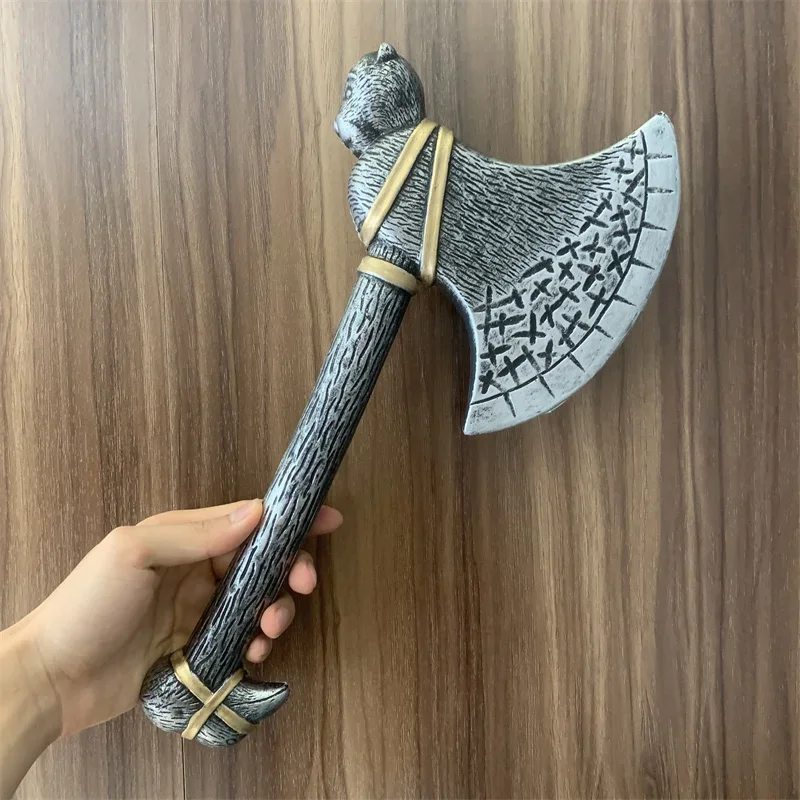Primitívny muž pre psov hlava Ax Zbrane Nástroj obeť1: 1 Rune chaos tomahawk cosplay cosplay prop halloween sekera duchovia Axe Safety Pu Pu