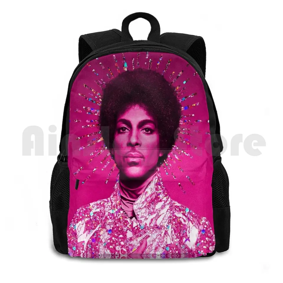 Princ Outdoor Duris batoh jazdec na lezeckú športovú tašku Princ Glitter Afro Kiss Red Corvette Sign Times Music Portrait