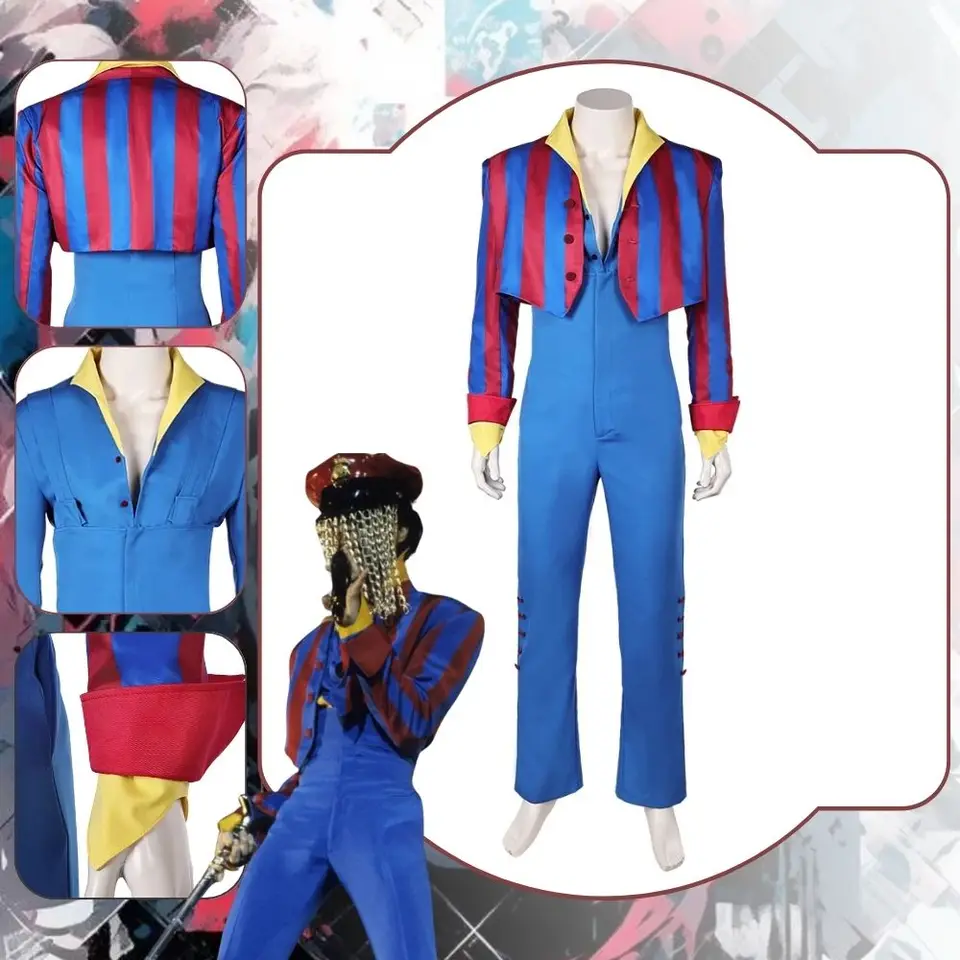 Princ Rogers Nelson Cosplay Men skrinkovaný kostým maskovanie roleplay knieža bunda kombinéza fantasy halloween karnevalové oblečenie