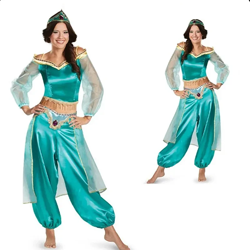 Princezná Aladdin Cosplay kostým anime jasmine latinské tanečné šaty halloween oblečenie pre dospelých žien