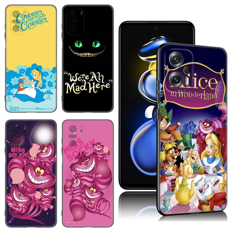 Princezná Alice v ríši divov čierneho telefónu pre Xiaomi 10T 11T 13T 14 Pro 11 Lite Poco X3 NFC M3 M4 M6 X4 X5 PRO 5G F5