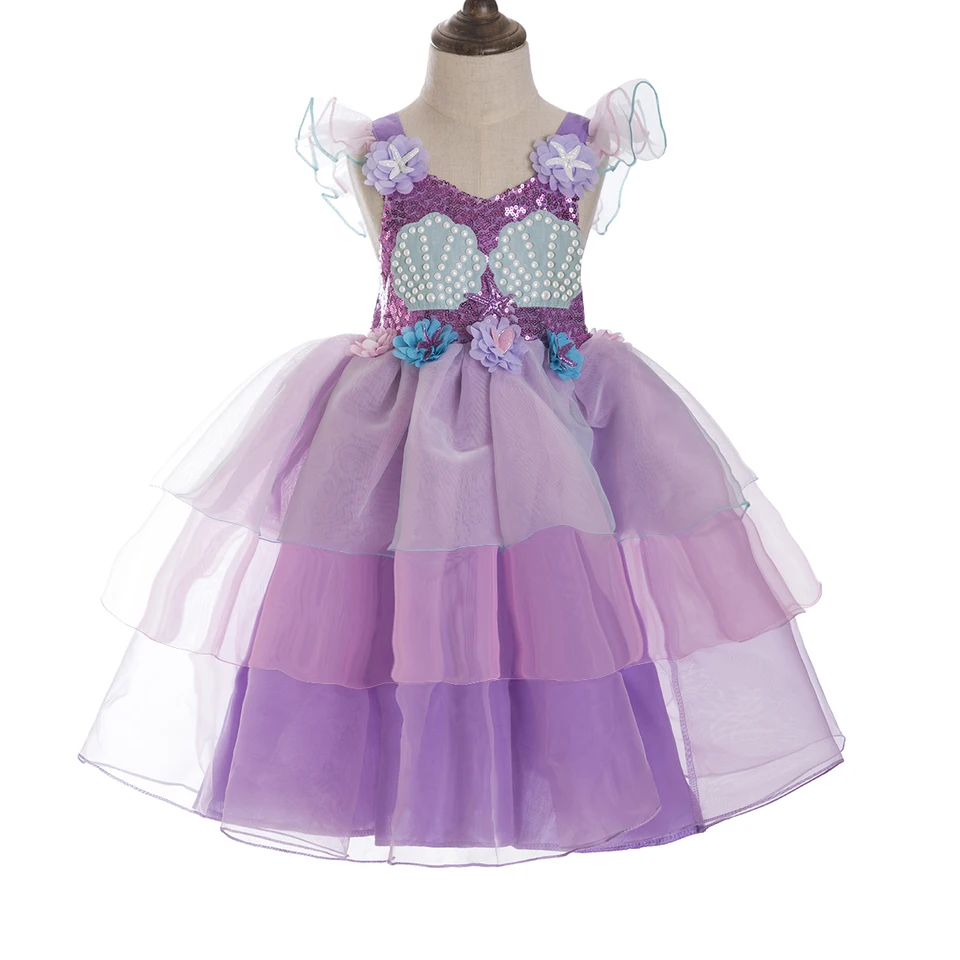 Princezná Ariel The Little Mermaid Inspired tutu šaty saténové aqua mincovne zelené guľôčky narodeninové oslavy oblečenie sprievodné oblečenie