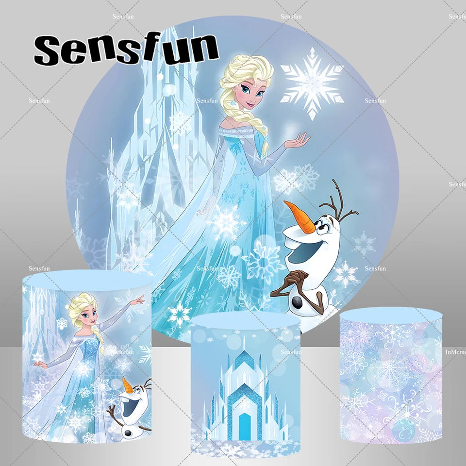 Princezná hrad Snow Queen Elsa Round Cover Cover Dievčatá Dievčatá Dievča
