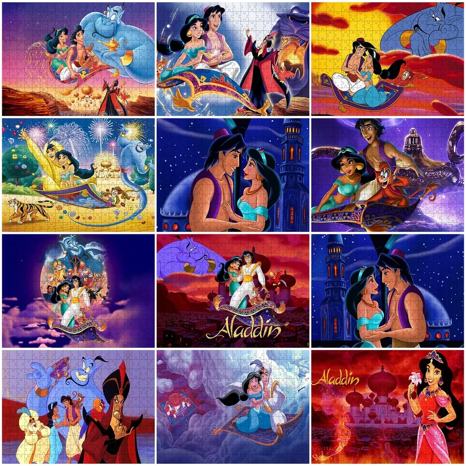Princezná Jasmine Jigsaw Puzzle 1 000 kusov pre dospelých Aladin's Lamp Jigsaw Puzzles Zábavné hračky pre kreatívne darčeky