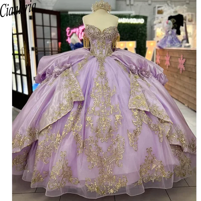 Princezná Lilac z ramenného loptičného županu Quinceanera šaty remienok narodeniny oslavujú prispôsobené sladké 16 šaty