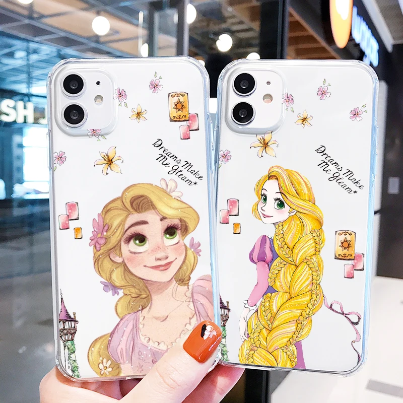 Princezná Rapunzel Disney Girl Pase pre Apple iPhone 14 13 12 11 Mini XS XR X Pro Max 8 7 6 Plus SE 2020 Transparentný obal