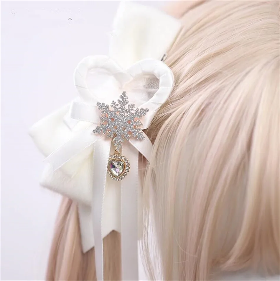 Princezná snehová vločka Lolita Vyskynky Dievča Ženy Headware Double Hairgrip Chirstmas Barrettes Vlasové doplnky D1461