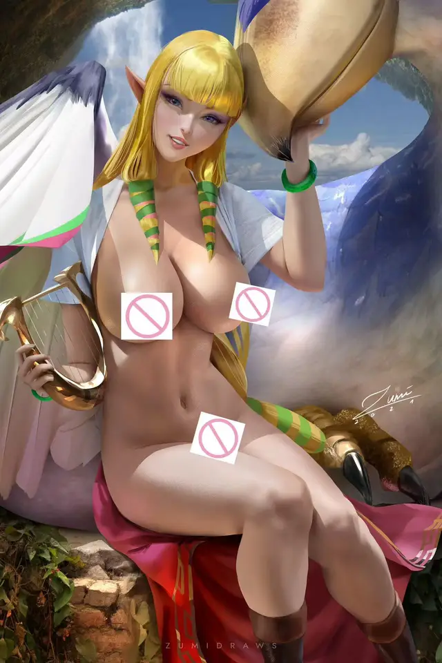 Princezná Zelda Big Boobs Waifu Anime Sexy Nude Girl HD tlačia