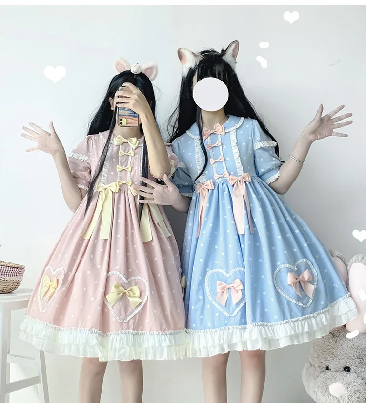 Princezná čajová párty sladké lolita šaty vintage čipka bowknot vysoký pás viktoriánske šaty kawaii gothic lolita op loli cosplay