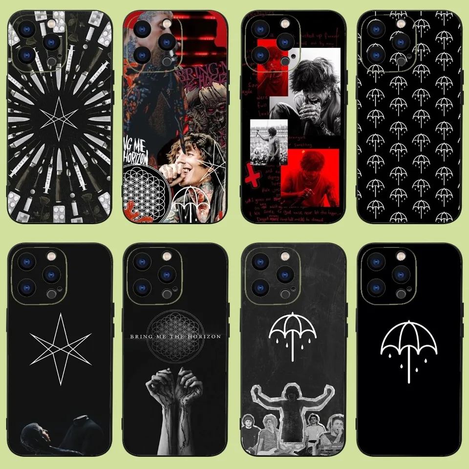 Prineste mi puzdro na telefón H-Horizons BMTH pre iPhone 15,14,13,12,11 plus, pro, max, xr, xs, x, 7,8 plus, SE, Mini Silikone Soft Soft