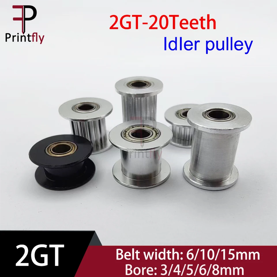Printfly 2GT IDLER Kladka 20teth Šírka 6 10 15 mm vrtá 3 4 5 6 8 mm ložisko Časový remeň 3D tlačiareň Príslušenstvo napätie