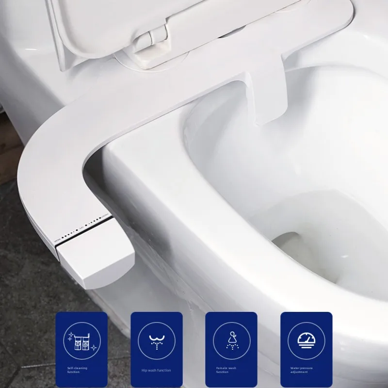 Pripevnenie bidetu ultra-svižné toaletné sedadlo Dvojitá dýza Bidet nastaviteľný tlak vody Neelektrický zadok postrekovač