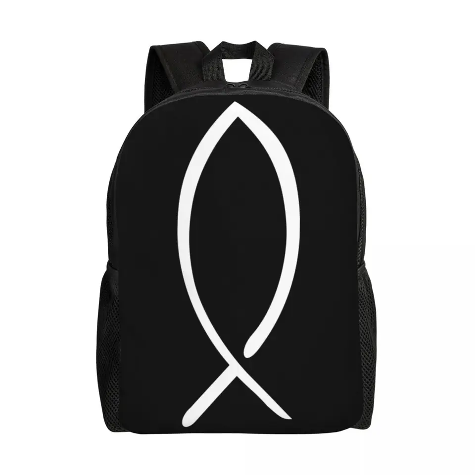 Prispôsobená 3D tlač Ježišov rybia batohy pre chlapcov dievčatá kresťanské školské cestovné tašky Bookbag sa hodí