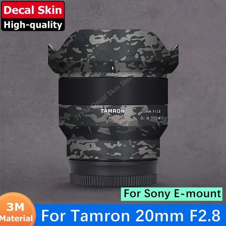 Prispôsobená nálepka na šošovky fotoaparátu pre Tamron 20 mm F2,8 (pre Sony E Mount) Nálepky Koža Vinyl Wrap Film 20 F/2,8 2.8 DI III OSD M1: 2