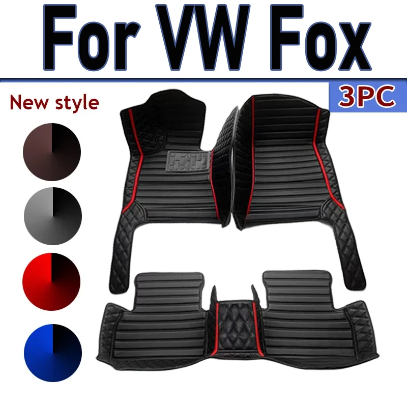 Prispôsobená umelá kožená podlahová podlaha pre VW Fox 2004 2005 2006 2007 2008 2009 Chráňte interiérové ​​príslušenstvo vášho vozidla