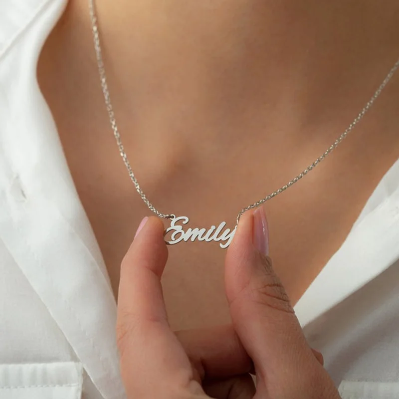 Prispôsobené 925 Sterling Silver Name náhrdelník