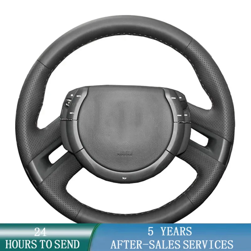 Prispôsobené auto na volant Cover Kožená koža Originálny volant Cop Cop Car pre Citroen C4 Picasso 2007-2013
