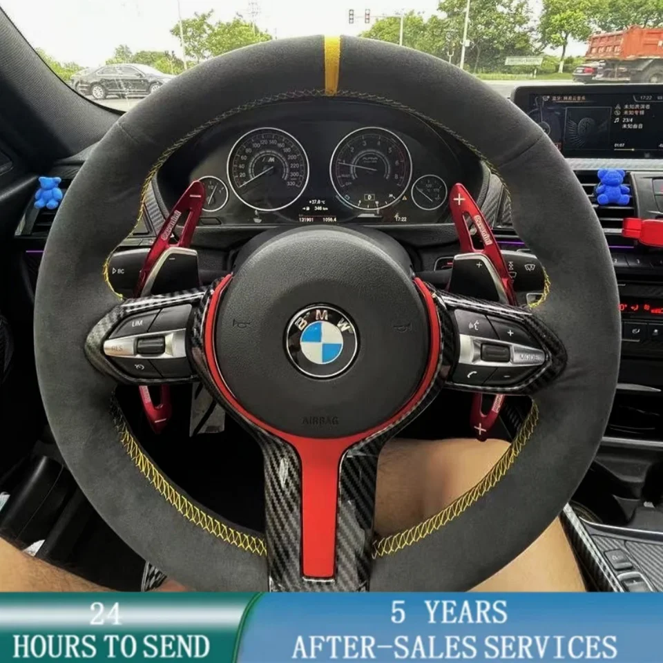 Prispôsobené auto volant Cop Cop Cover Ručné šijacie kože pre BMW M Sport F06 F10 F15 F16 F20 F21 F25 F30 F32GT F80