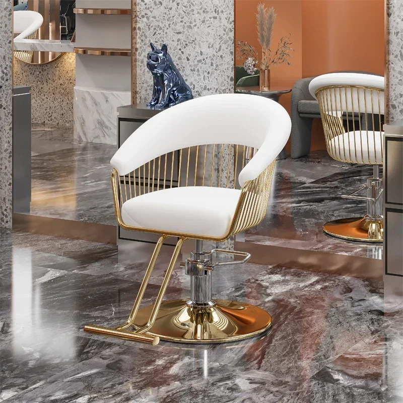 Prispôsobené domáce holičstvo Luxusné retro zlaté klasické profesionálne stoličky Zdvíhač vankúš Cadeira de Barbeiro Salon Nábytok