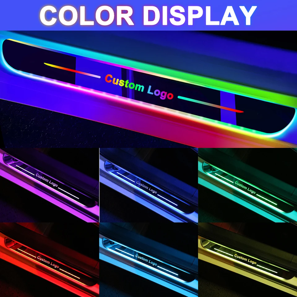 Prispôsobené dvere auta osvetlené logom SILL LOGO LOGO LAMP LAMP USB Power Wireless LED RGB Vitajte auta SHUFF PLAČ PEDAL Svetlo