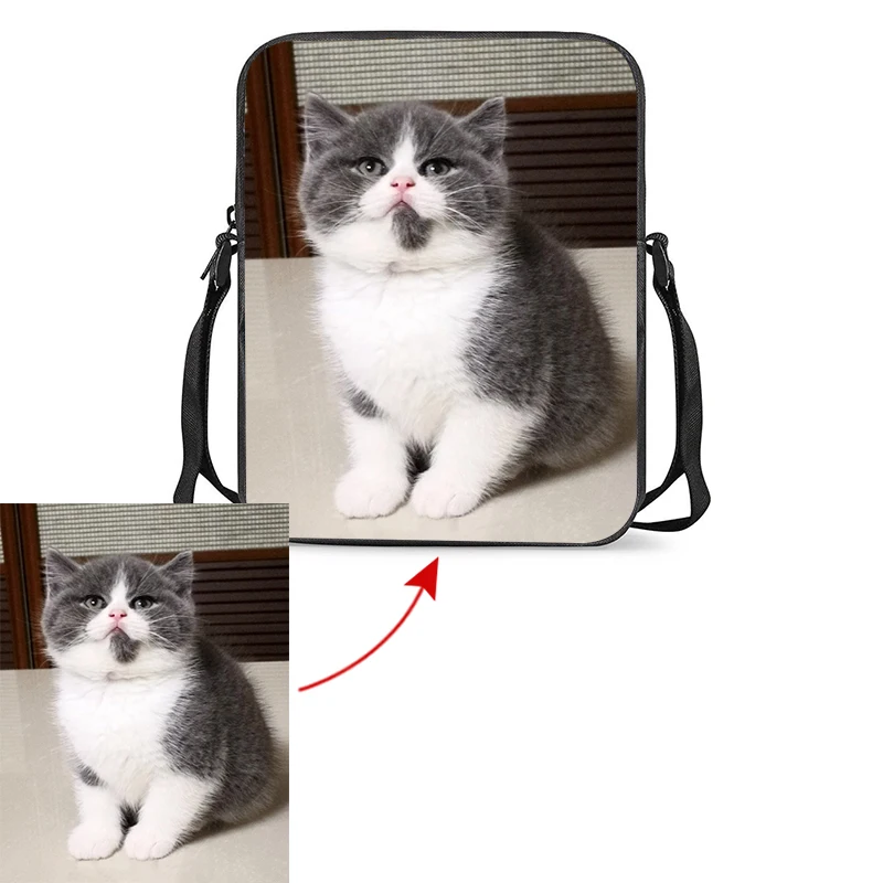 Prispôsobené farebné obrázky Pet Pet Malé deti Malé sachelové chlapec dievča móda Kórejský zips Diagonálny mobilný telefón vrecko na domáce zvieratá milovníci domácich miláčikov