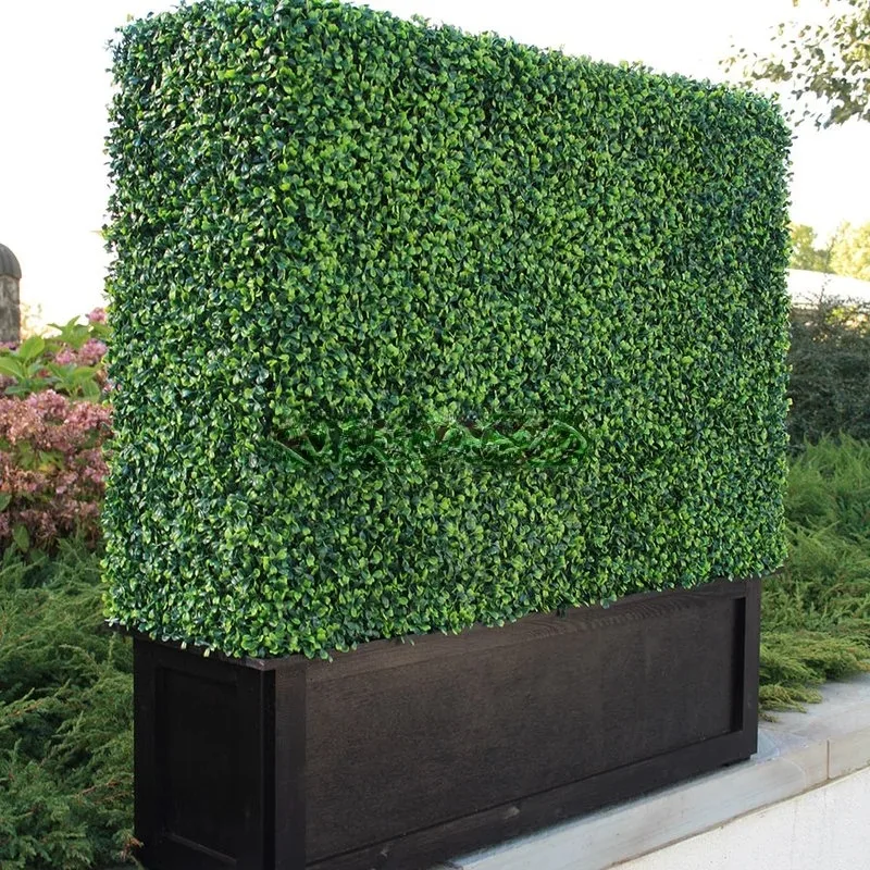 Prispôsobené krabičky Artificial Grass Wall Vertikálne panely Umelé boxové drevy s kvetináčmi na predaj továrenská cena