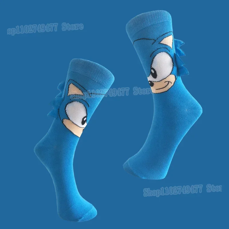 Prispôsobené kreslené sonics ponožky roztomilé anime pančuchové chlapci Cotton Creative Autumn/Winter Warm Warm Detské darčekové ponožky