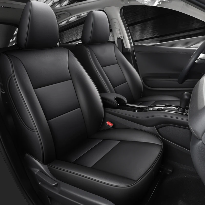 Prispôsobené kryty autosedačiek na mieru pre Honda XR-V HRV VEZEL 2014-2024 Vodotesná kožená ochrana automobilového interiéru-FULLL SET