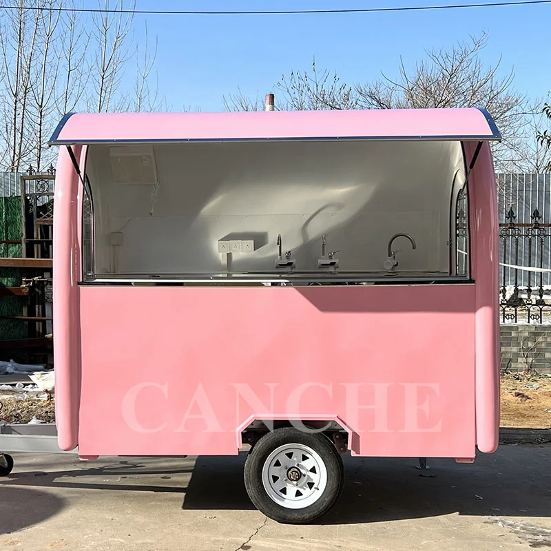 Prispôsobené mobilné kempovanie karavanová zmrzlina pizza káva hamburger crepe churro potravinový príves camper rv potravinársky príves kiosk