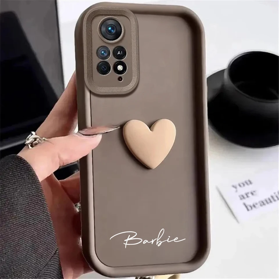 Prispôsobené osobné meno 3D milostné srdce puzdro pre Xiaomi Redmi Note11 Poznámka 11 Pro Plus 4G 5G Luxusný mäkký obal Redmi Note 11