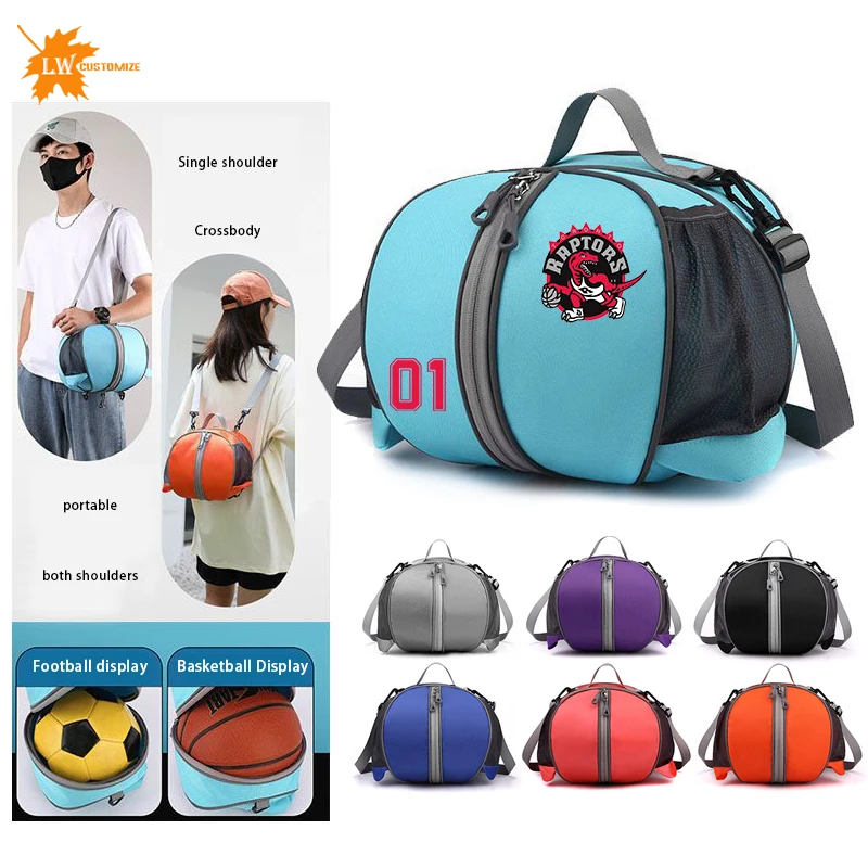 Prispôsobené prispôsobené basketbalové tašky futbalové úložné priestory sieťovina volejbal Blue Ball Bag Sports batoh s logom tlačeným názvom