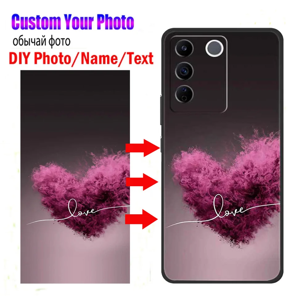 Prispôsobené prípady telefónu pre Vivo V27E Y200E T3 5G kryty DIY Design Foto Picture Coque pre Vivo V40 SE Y100 (IDN) Silikón