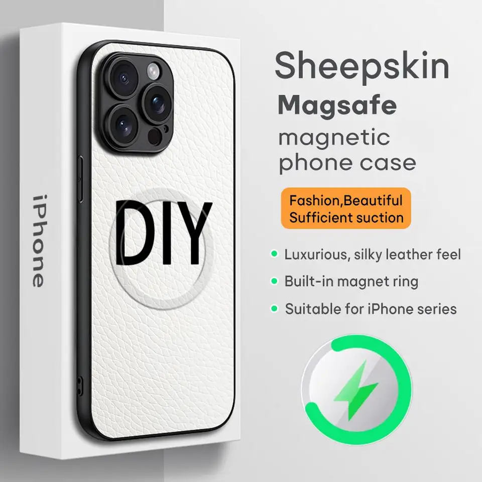 Prispôsobené puzdro pre domácich majstrov pre iPhone 16 15 14 13 12 11 11 Plus Pro Max Luxury Luxury Magsafe Sheepkin