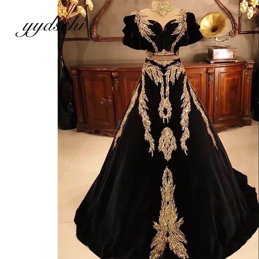 Prispôsobené večierky Prom Dress isspar Crystal Luxury Gold výšivka dĺžka dĺžky Sexy večer retro sexy šaty pre ženy 2024