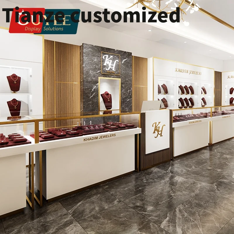 Prispôsobený interiérový nábytok hodinky Displej skrinky šperky Showroom Designs Desisk Shore