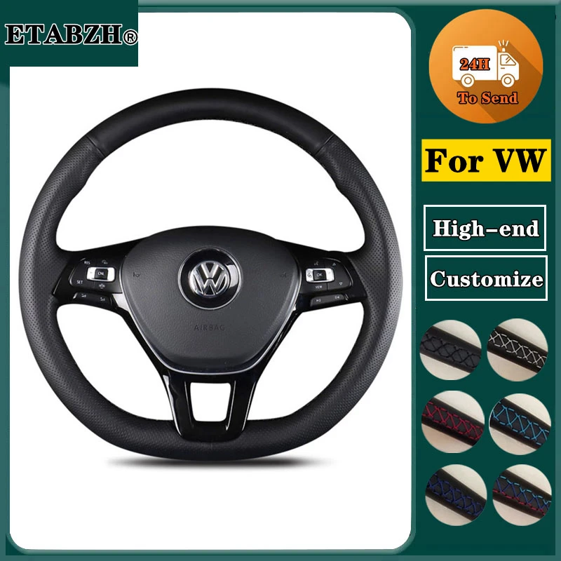Prispôsobený kryt volantu s vrkôtkom pre volant pre Volkswagen VW Golf 7 Mk7 Nieuwe Polo Jetta Passat B8 Riadenie vozidla