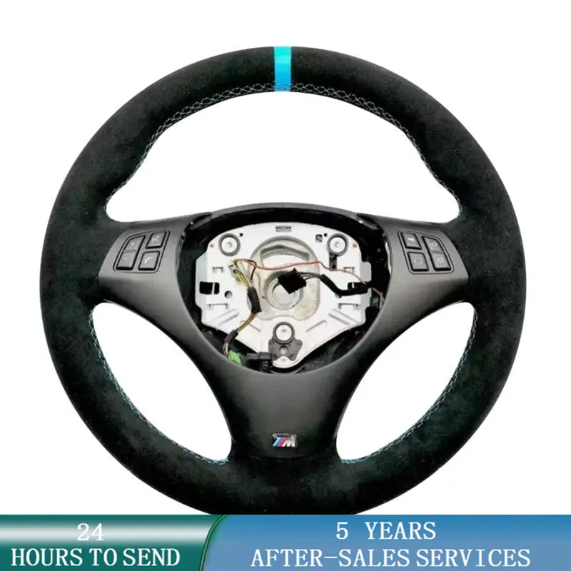 Prispôsobený obal na kryt volantu automobilu Anti-Slip Suede Leather Braid pre BMW M Sport M3 E90 E91 E92 E93 E87 E81 E82 E88 X1 E84
