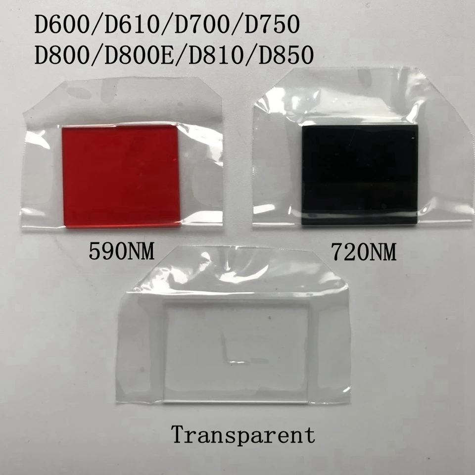 Prispôsobený produkt pre Nikon D600 D610 D700 D750 D800 D800E D810 D850 CCD CMOS Image Senzor infračerveného IR Filter IR REIT 590NM