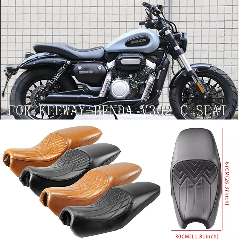 Prispôsobený retro motocyklový športový štýl dvojitého sedadla pre Keeway-Benda V302 C