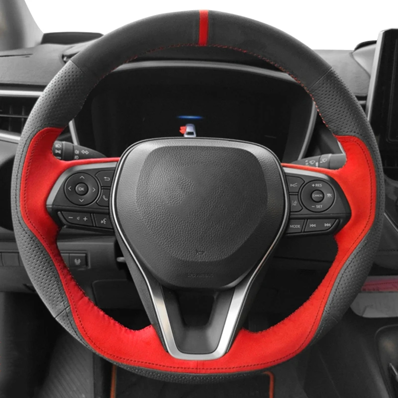 Prispôsobený vysoko kvalitný nekĺzavý obal na volant Suede Auta pre Toyota Rav4 2019 Avalon Camry Crown 2018-2020