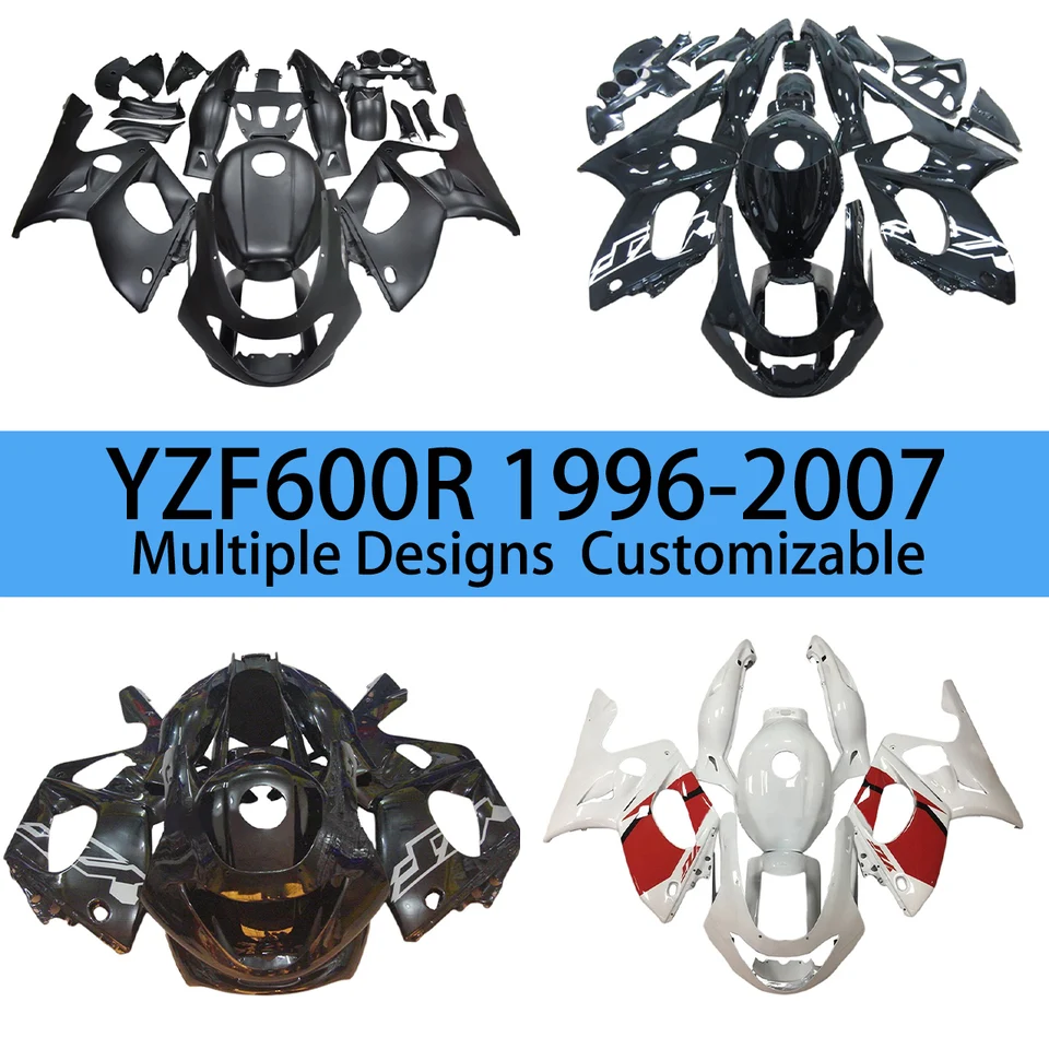 Prispôsobiteľné Fairings YZF 600R 1996-2007 Motocyklové príslušenstvo Kompletná kapotážová súprava pre Yamaha YZF600R Thundercat 96-07