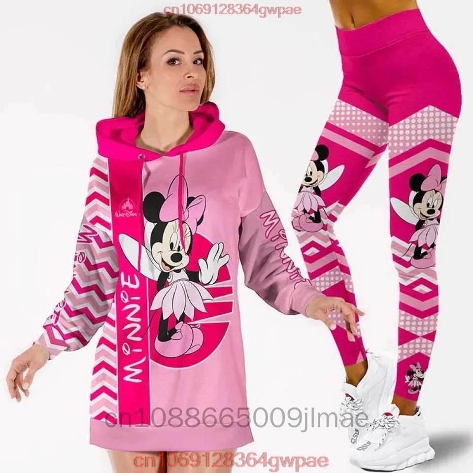 Prispôsobiť Disney Minnie 3D kapucňu Dámske šaty legíny Sutch Stitch Yoga Pants Slevera módny športový oblek Disney Yoga Suit Disney