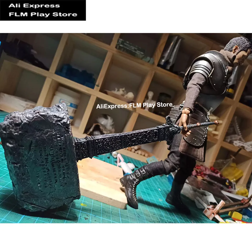 Prispôsobte nový Stone Stone Hammer Bloodborne 1/6 1/12 vojakovej zbrane